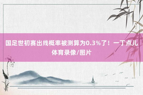 国足世初赛出线概率被测算为0.3%了！一丁点儿体育录像/图片