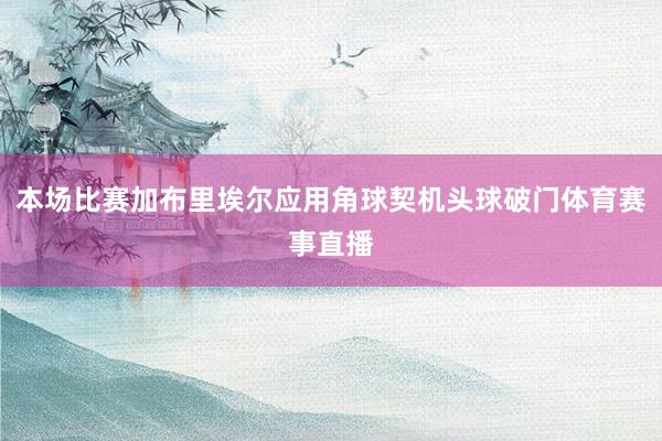 本场比赛加布里埃尔应用角球契机头球破门体育赛事直播